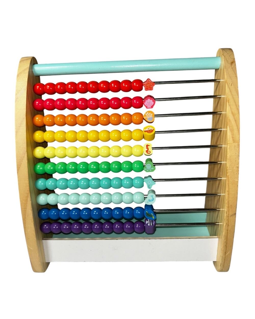 Wooden Rainbow Abacus Counting Toy Ocean Theme Preschool Learning Activity